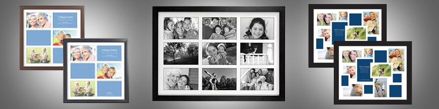 Different color collage frames with matting