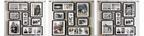 Different style black collage frames with matting