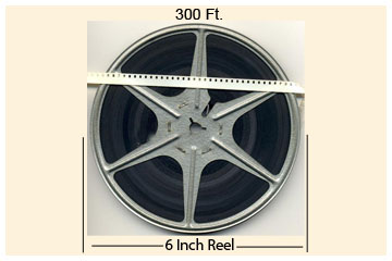 Transfer 6 inch 300 feet 8mm and 16mm films to digital