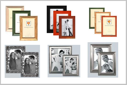 wood and metal picture frames