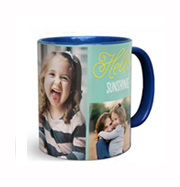 11 oz. two-tone white and blue photo mug