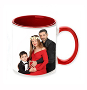 11 oz. two-tone white and red photo mug