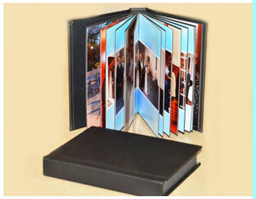 5x7 black leather, ultra-thick pager professional photo book