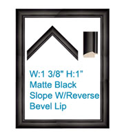 Matte Black Slope 
W/Reverse Bevel Lip, Modern Poster Frame